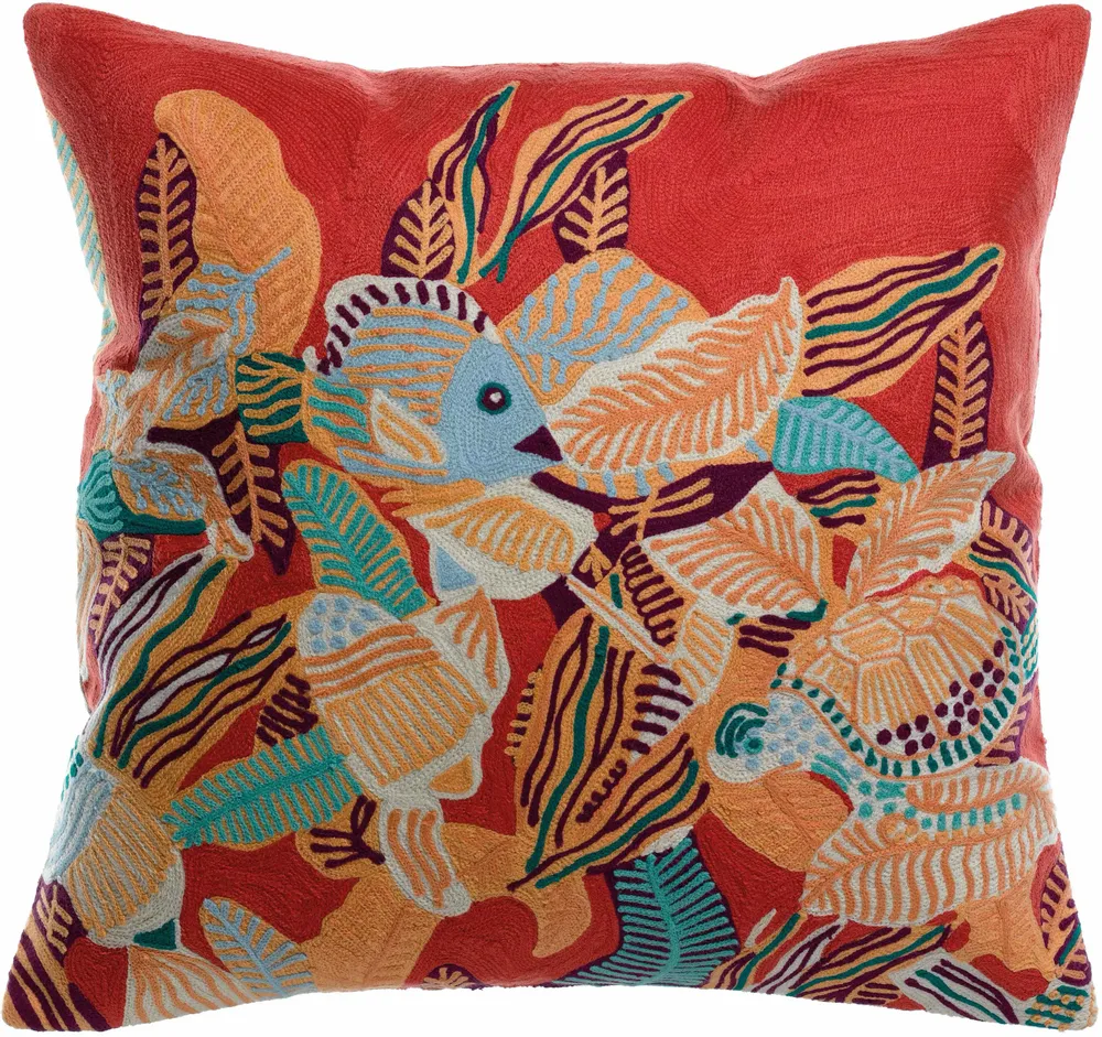 Cushions - Embroidered Cushion Dori Papaye 45 X 45 - MAISON VIVARAISE - SDE VIVARAISE WINKLER