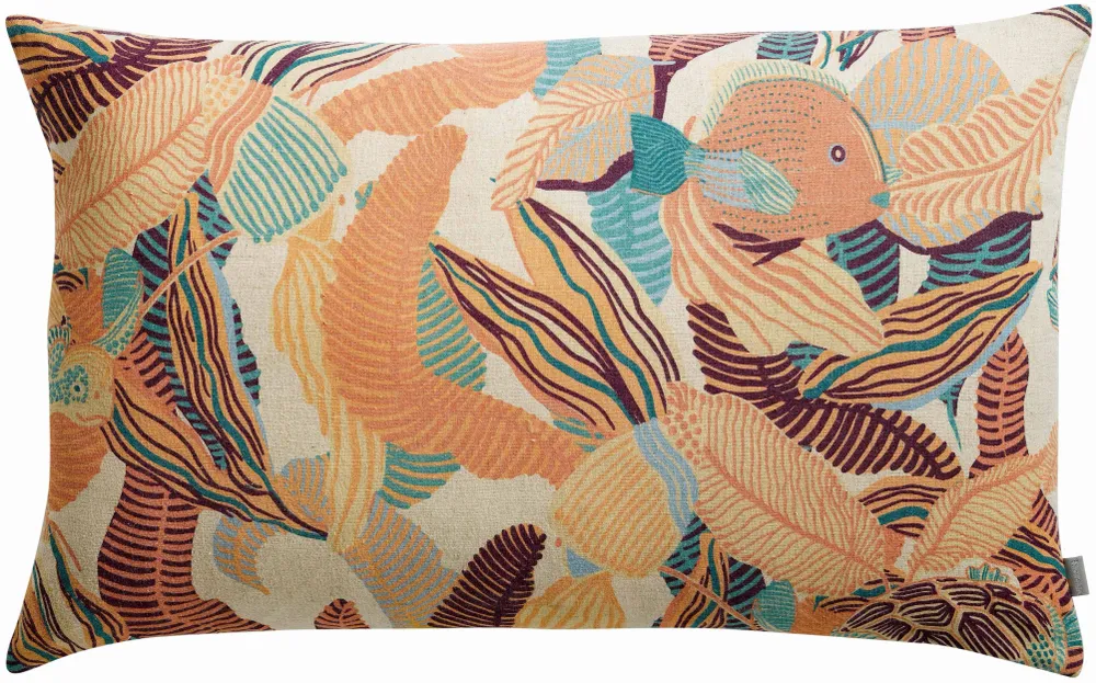 Cushions - Dori Printed Cushion Papaye 40 X 65 - MAISON VIVARAISE - SDE VIVARAISE WINKLER