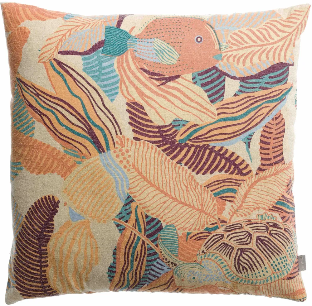 Coussins - Coussin imprimé Dori Papaye 45 x 45 - MAISON VIVARAISE - SDE VIVARAISE WINKLER