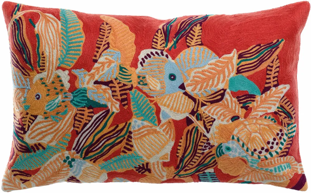 Cushions - Embroidered Cushion Dori Papaye 30 X 50 - MAISON VIVARAISE - SDE VIVARAISE WINKLER