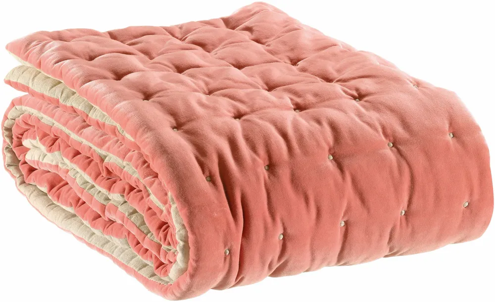 Bed linens - Elise Plain Bed Runner Pêche 90 X 240 - MAISON VIVARAISE - SDE VIVARAISE WINKLER