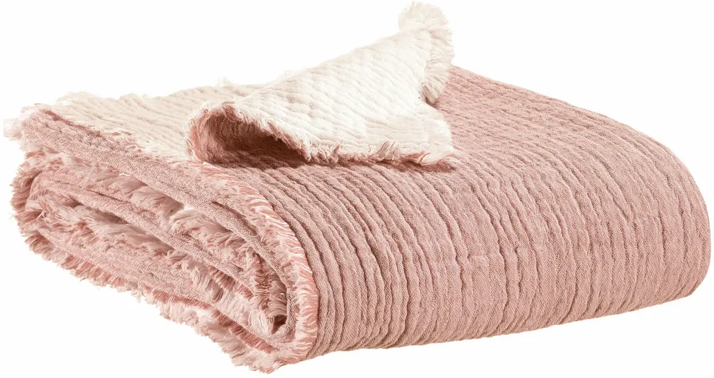 Throw blankets - Emilio Throw Blanket Terracotta 130 X 200 - MAISON VIVARAISE - SDE VIVARAISE WINKLER