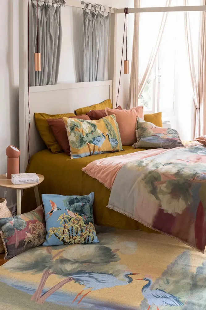 Linge de lit - Edredon uni Fara Dragée 85 x 200 - MAISON VIVARAISE - SDE VIVARAISE WINKLER