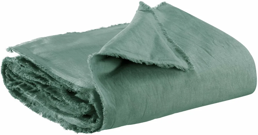 Linge de lit - Edredon uni Laly Prusse 85 x 200 - MAISON VIVARAISE - SDE VIVARAISE WINKLER