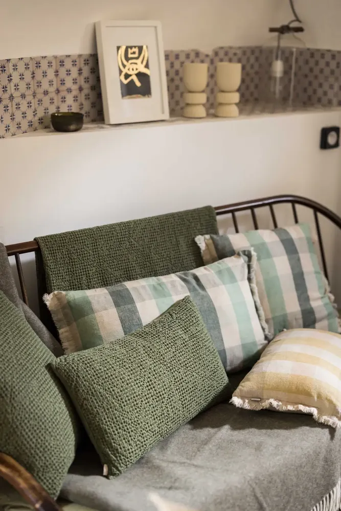 Cushions - Recycled Cushion Maia Eucalyptus 30 X 50 - MAISON VIVARAISE - SDE VIVARAISE WINKLER