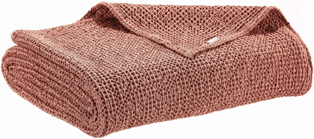 Linge de lit - Jeté de lit recyclé Maia Terracotta 260 x 260 - MAISON VIVARAISE - SDE VIVARAISE WINKLER