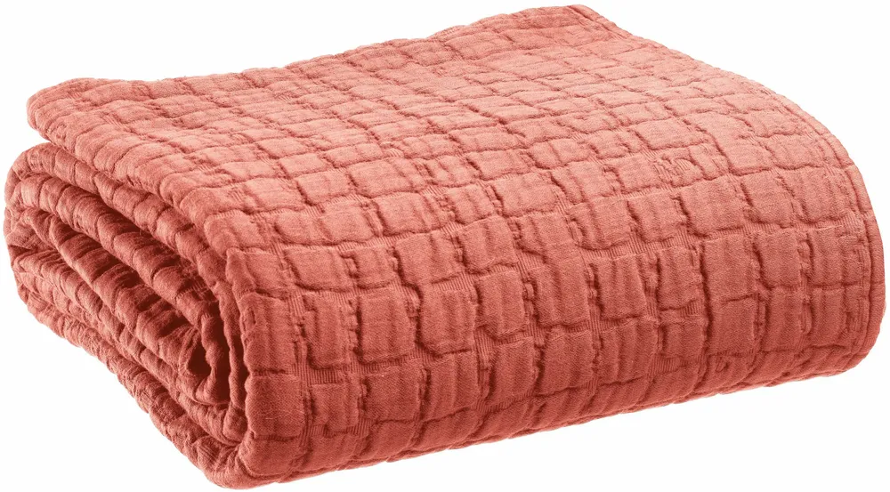 Linge de lit - Jeté de lit Swami Pêche 180 x 260 - MAISON VIVARAISE - SDE VIVARAISE WINKLER