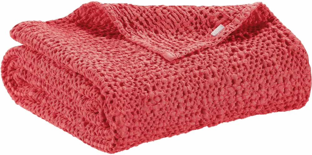 Throw blankets - Tana Throw Blanket Framboise 140 X 200 - MAISON VIVARAISE - SDE VIVARAISE WINKLER