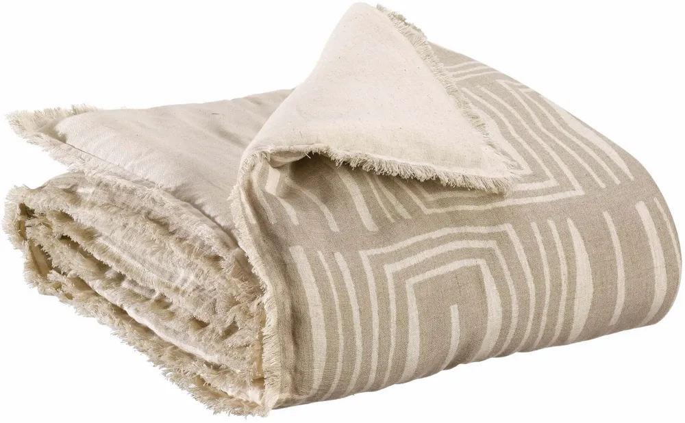 Bed linens - Tina Printed Comforter Naturel 85 X 200 - MAISON VIVARAISE - SDE VIVARAISE WINKLER