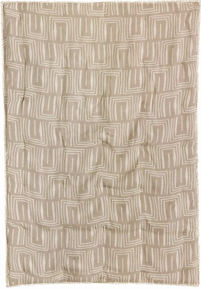Plaids - Plaid imprimé Tina Naturel 135 x 200 - MAISON VIVARAISE - SDE VIVARAISE WINKLER