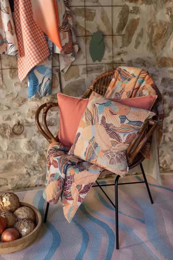 Coussins - Coussin Zeff Céleste Pêche 40 x 65 - MAISON VIVARAISE - SDE VIVARAISE WINKLER