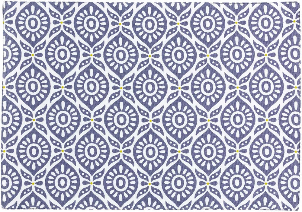 Table cloths - Recycled Coated Placemat Citrus Cobalt 33 X 48 - MAISON VIVARAISE - SDE VIVARAISE WINKLER