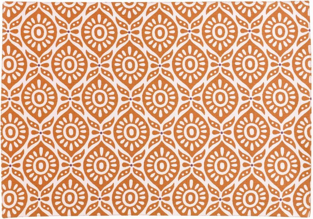 Table cloths - Recycled Coated Placemat Citrus Terracotta 33 X 48 - MAISON VIVARAISE - SDE VIVARAISE WINKLER