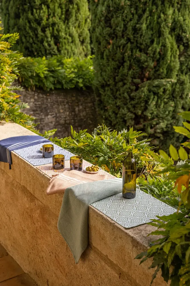 Table cloths - Recycled Coated Placemat Citrus Terracotta 33 X 48 - MAISON VIVARAISE - SDE VIVARAISE WINKLER