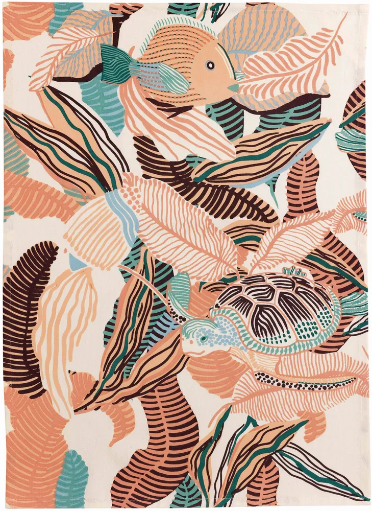 Dish towels - Dori Recycled Tea Towel Pêche 50 X 70 - MAISON VIVARAISE - SDE VIVARAISE WINKLER