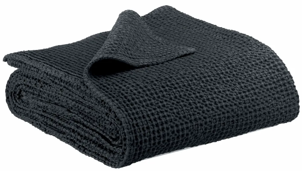 Bed linens - Recycled Throw Maia Caviar 240 X 260 - MAISON VIVARAISE - SDE VIVARAISE WINKLER