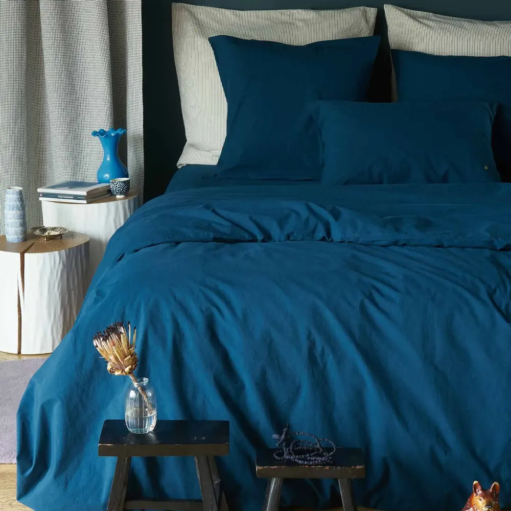 Linge de lit - Drap housse Céleste Orage 200 x 90 - LA CERISE SUR LE GATEAU