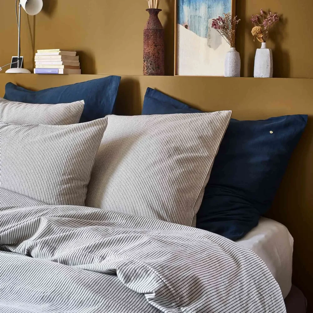 Linge de lit - Housse de couette Léonie Caviar 240 x 260 - LA CERISE SUR LE GATEAU