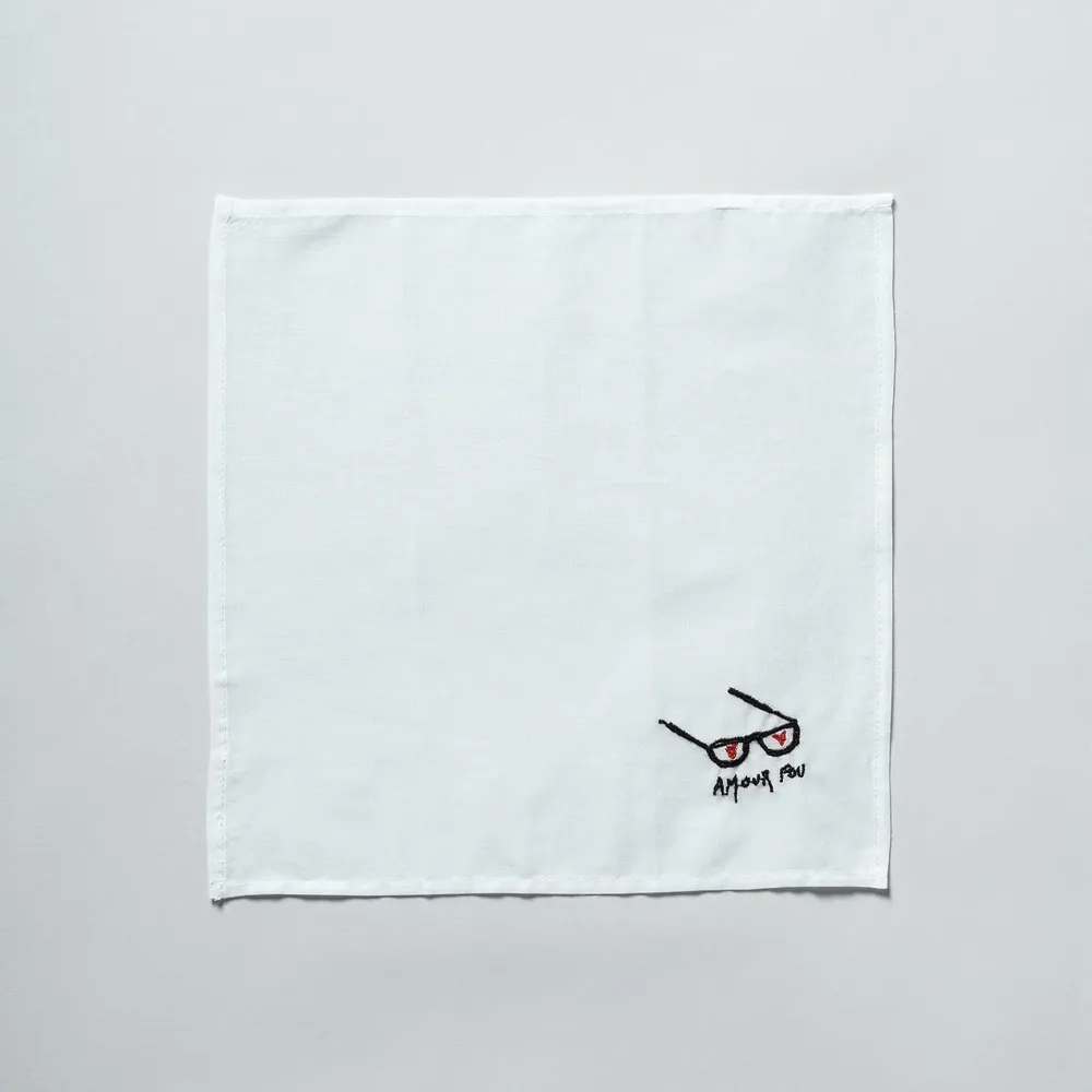 Pochettes - Mouchoir Hankie Amour Blanc 25 x 25 - LA CERISE SUR LE GATEAU