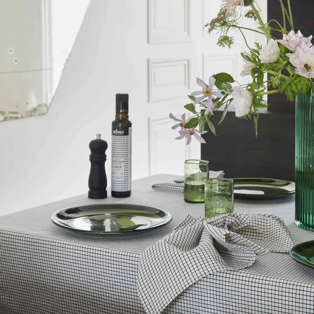 Table cloths - Gustave Tablecloth Gustave Caviar 160 X 350 - LA CERISE SUR LE GATEAU