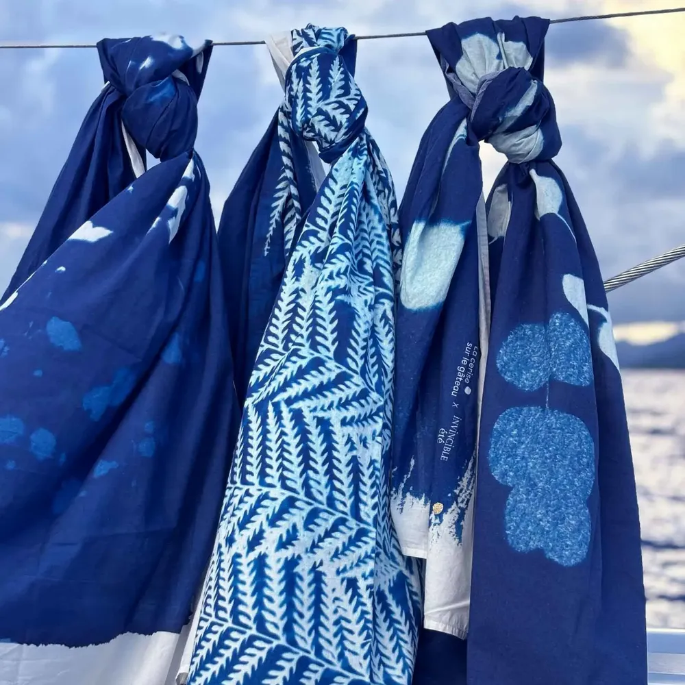 Prêt-à-porter - Paréo Eucalyptus Bleu 180 x 130 - LA CERISE SUR LE GATEAU