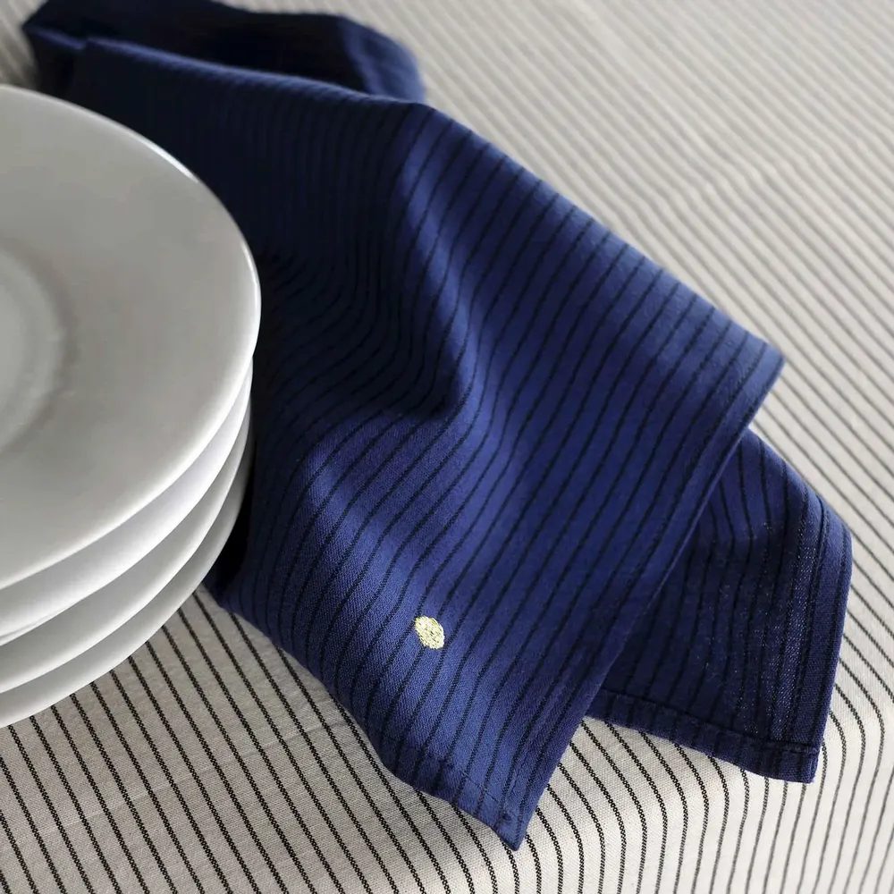 Napkins - Set of 2 Léonie napkins Indigo 40 X 40 - LA CERISE SUR LE GATEAU