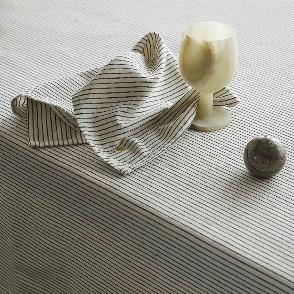 Napkins - Set of 2 Léonie napkins Caviar 40 X 40 - LA CERISE SUR LE GATEAU