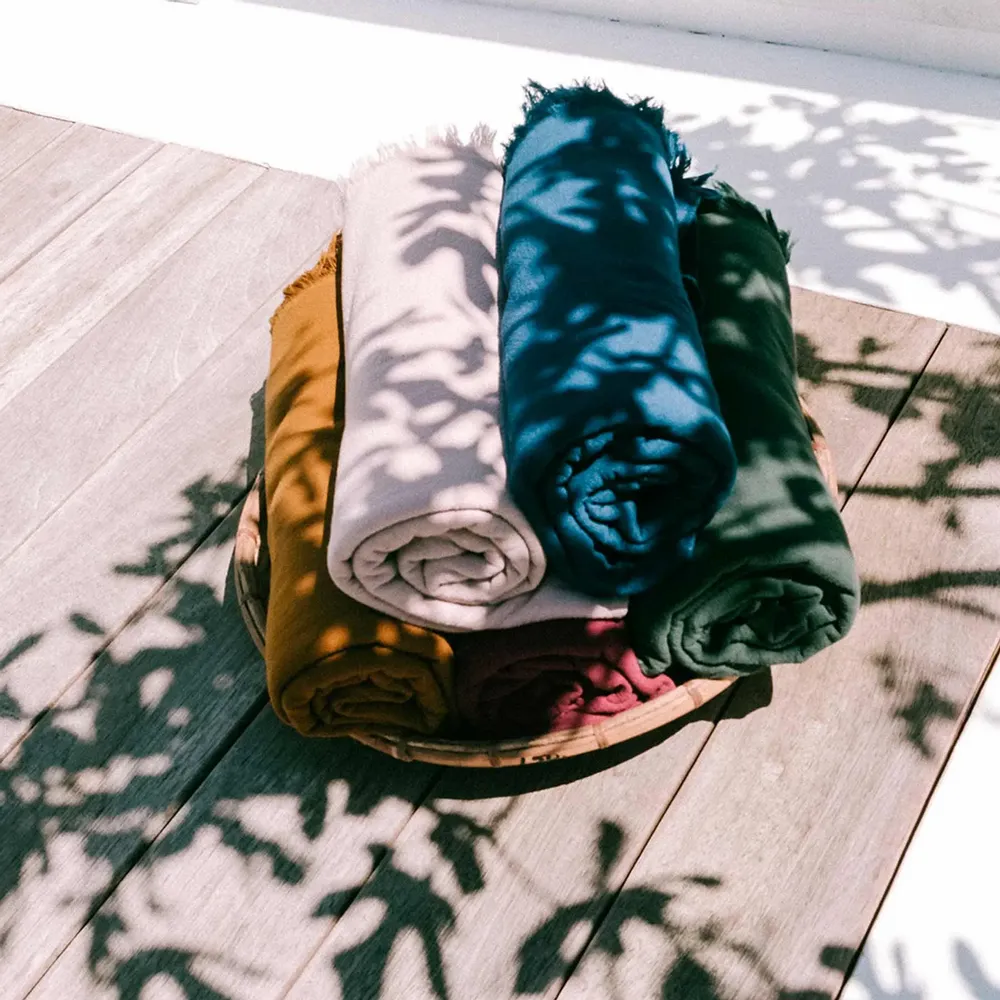 Bath towels - Set of 2 guest towels Luna Orage 50 X 30 - LA CERISE SUR LE GATEAU