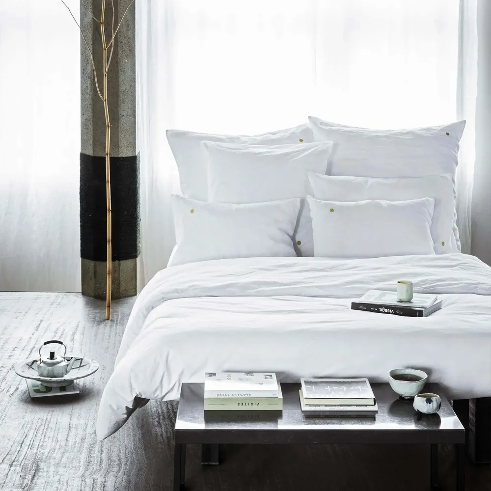 Bed linens - Céleste Pillowcase Milk 65 X 65 - LA CERISE SUR LE GATEAU