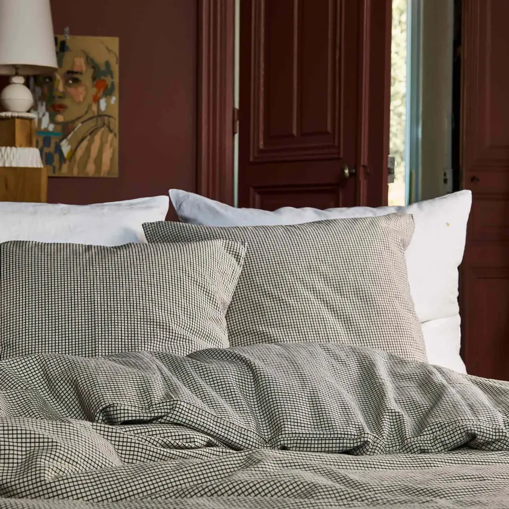 Bed linens - Gustave Pillowcase Gustave Caviar 70 X 50 - LA CERISE SUR LE GATEAU