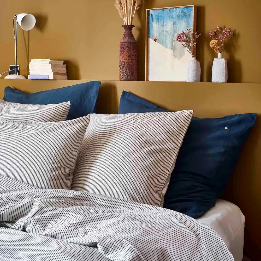 Linge de lit - Taie d'oreiller Léonie Caviar 70 x 50 - LA CERISE SUR LE GATEAU