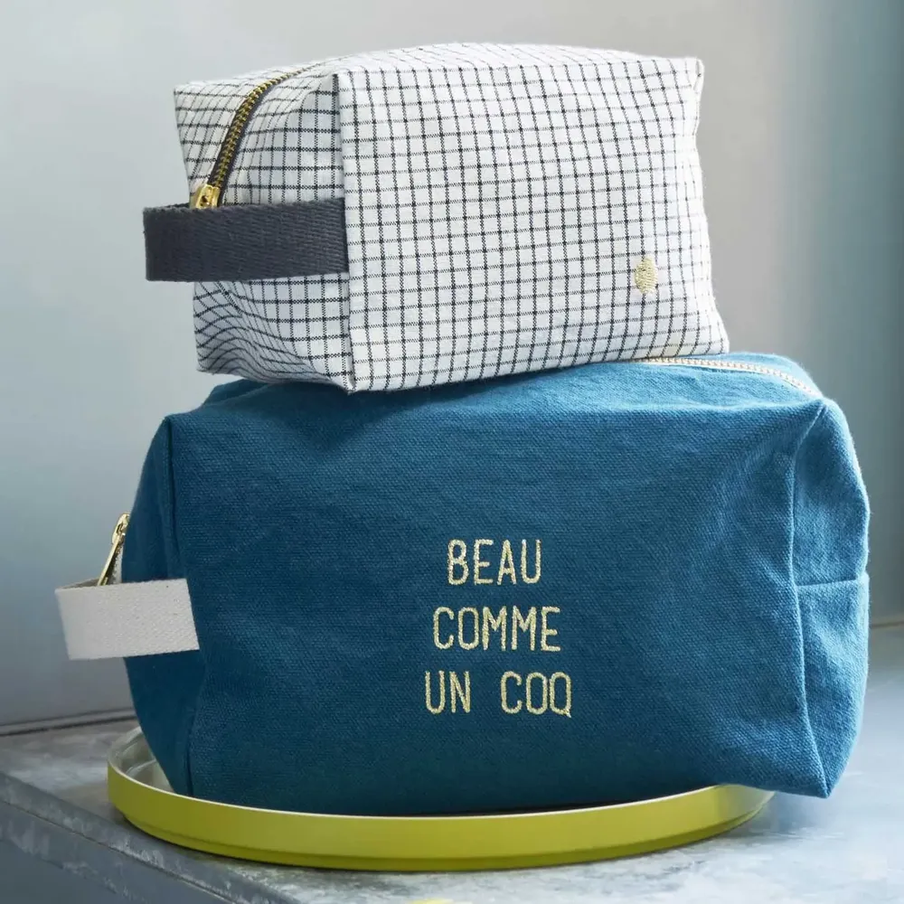 Clutches - Cube pouch Beau orage Bleu L 22 X 14 X 10,5 - LA CERISE SUR LE GATEAU