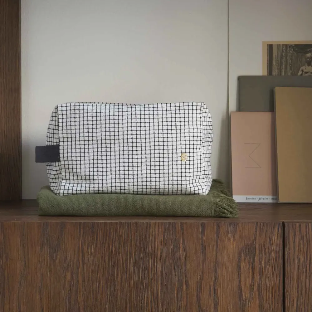 Pochettes - Trousse cube Gustave Caviar L 22 x 14 x 10,5 - LA CERISE SUR LE GATEAU