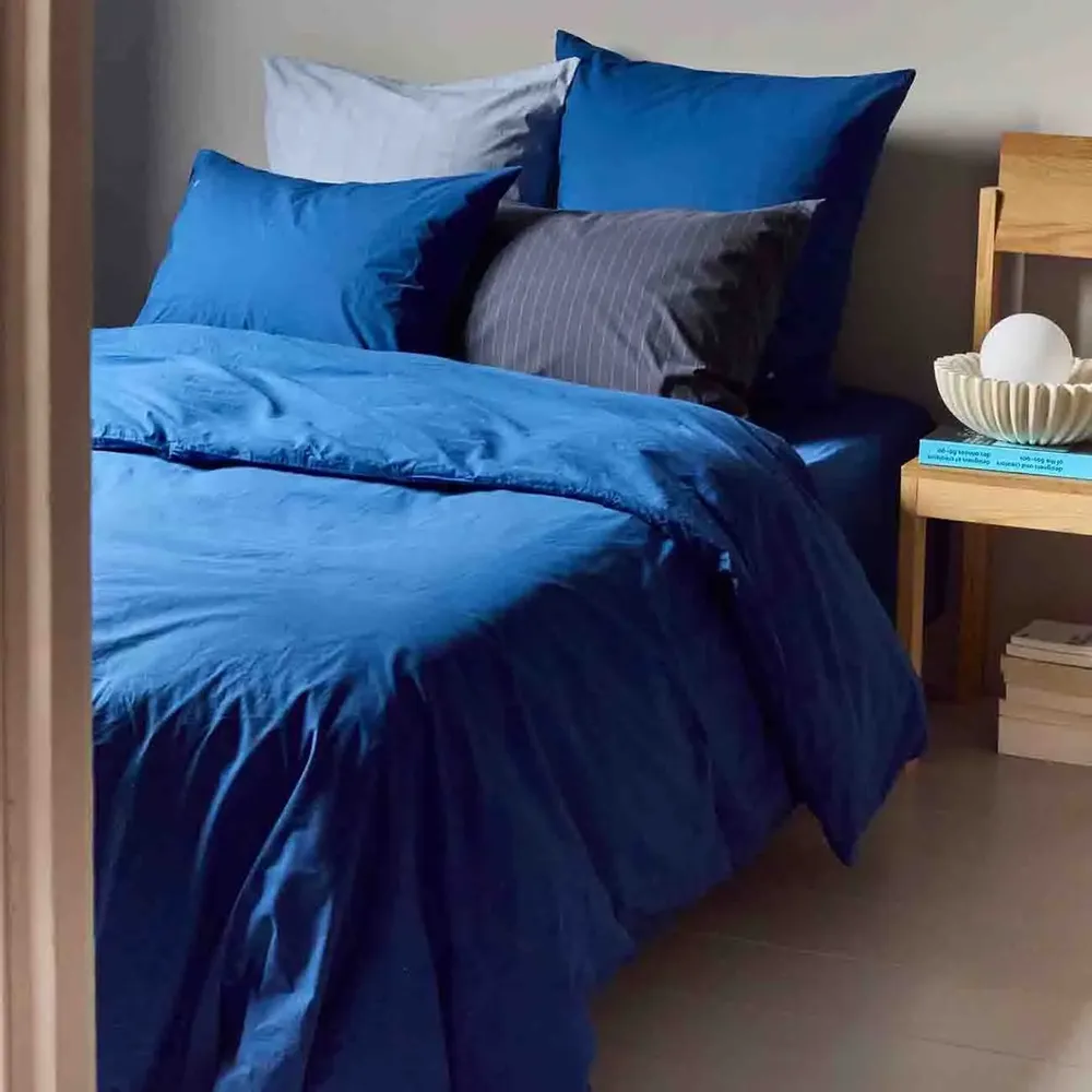 Linge de lit - Taie d'oreiller Line Blue 65 x 65 - LA CERISE SUR LE GATEAU