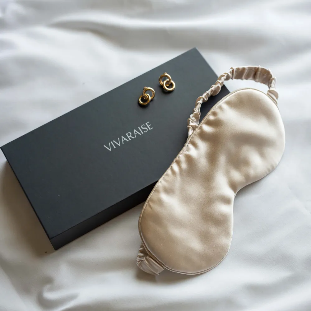 Sleepwear - Ashley Sleep Mask Latte 9 X 23 - MAISON VIVARAISE - SDE VIVARAISE WINKLER