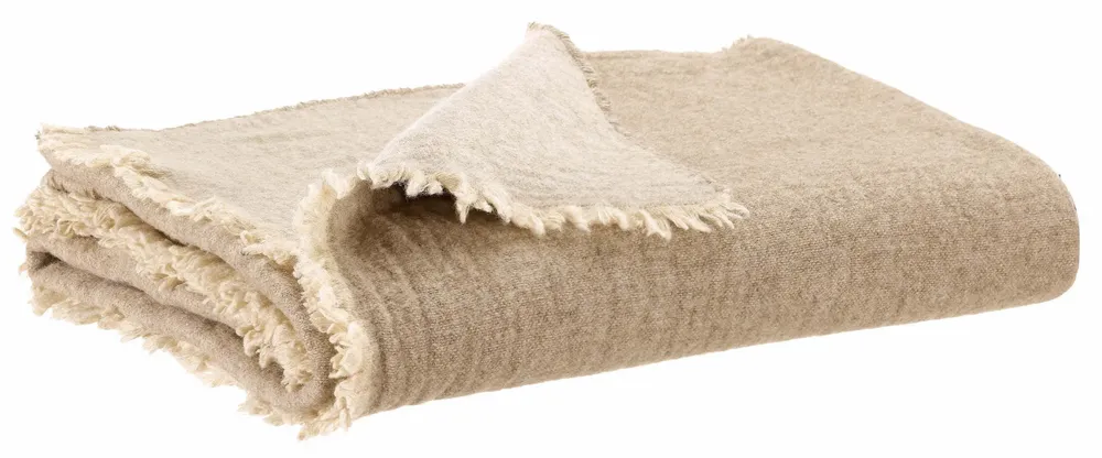 Throw blankets - Recycled Throw Bruna Naturel 130 X 180 - MAISON VIVARAISE - SDE VIVARAISE WINKLER