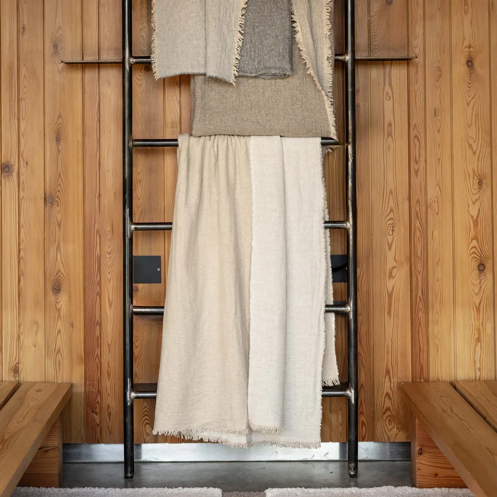 Throw blankets - Recycled Throw Bruna Naturel 130 X 180 - MAISON VIVARAISE - SDE VIVARAISE WINKLER