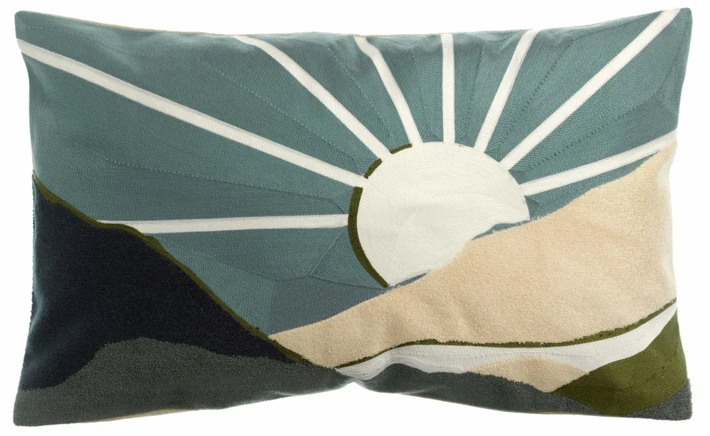 Coussins - Coussin brodé Elie Vert de gris 40 x 65 - MAISON VIVARAISE - SDE VIVARAISE WINKLER