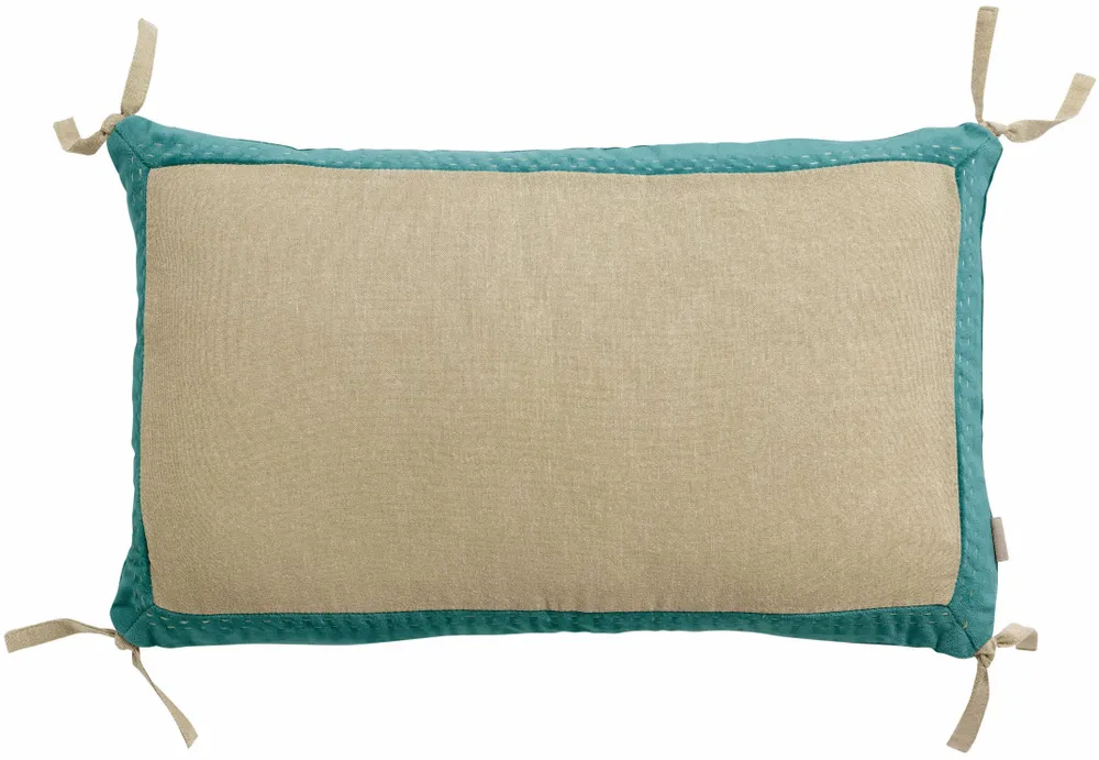 Coussins - Coussin Elise Chambray Vert de gris 30 x 50 - MAISON VIVARAISE - SDE VIVARAISE WINKLER