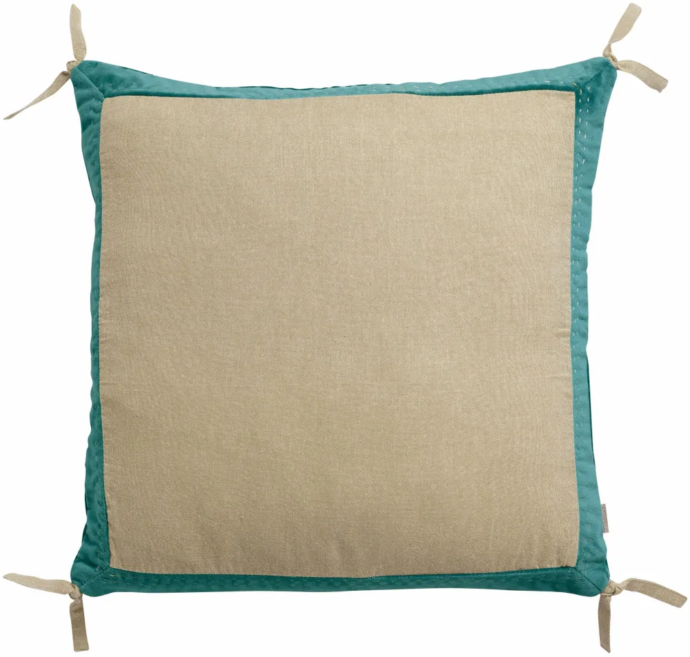 Coussins - Coussin Elise Chambray Vert de gris 45 x 45 - MAISON VIVARAISE - SDE VIVARAISE WINKLER