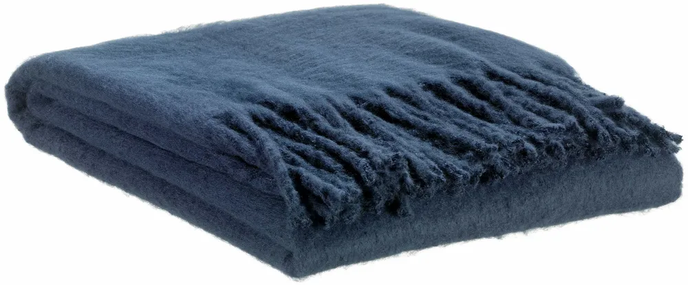 Plaids - Plaid recyclé Isabel uni Marine 130 x 160 - MAISON VIVARAISE - SDE VIVARAISE WINKLER