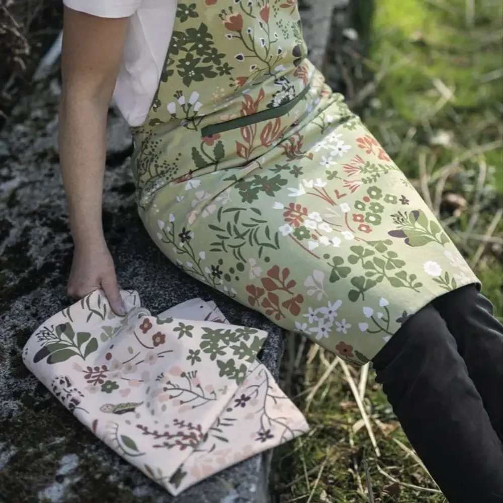 Aprons - Recycled Kitchen Apron with Pocket Darian Multico 72 X 85 - MAISON VIVARAISE - SDE VIVARAISE WINKLER