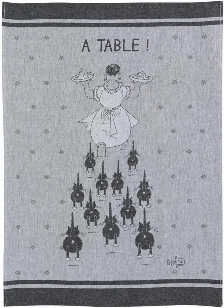 Dish towels - Jacquard Tea Towel À table Ombre 50 X 70 - MAISON VIVARAISE - SDE VIVARAISE WINKLER