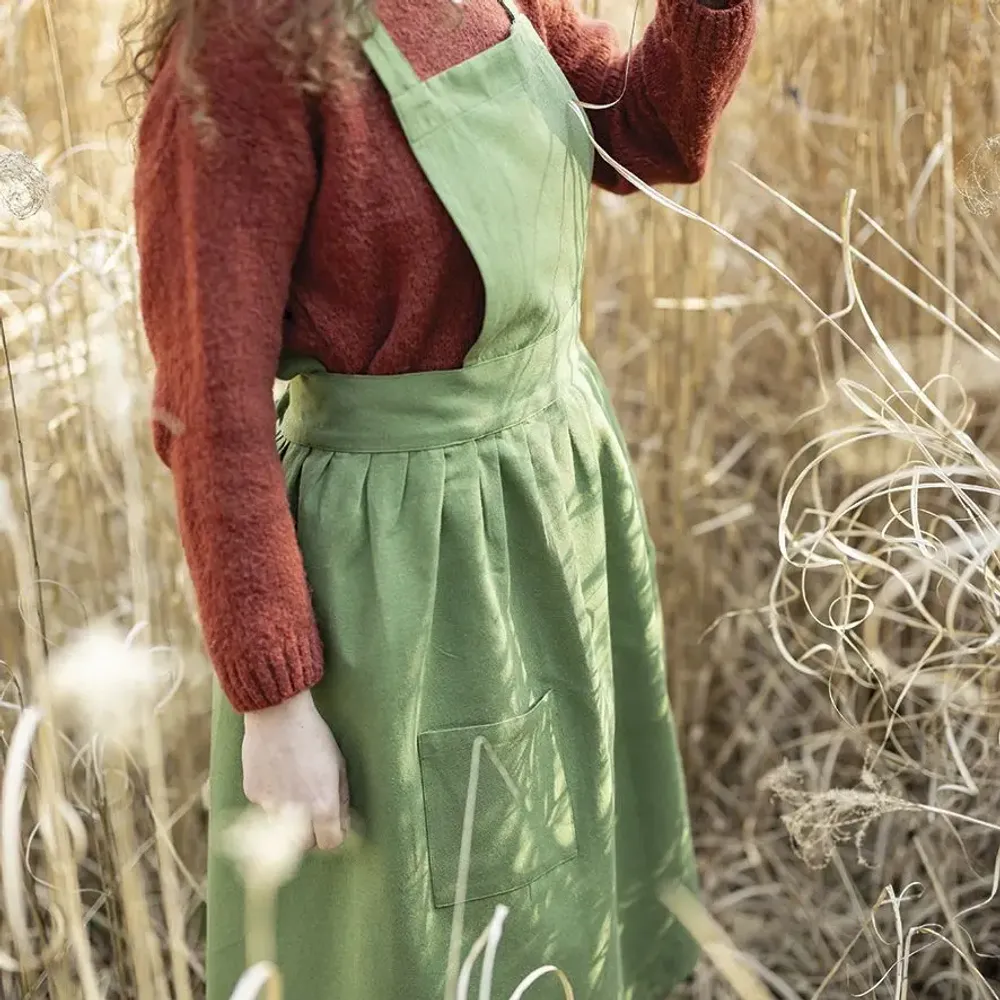 Tabliers de cuisine - Tablier de cuisine recyclé Eva Vert 95 x 85 - MAISON VIVARAISE - SDE VIVARAISE WINKLER