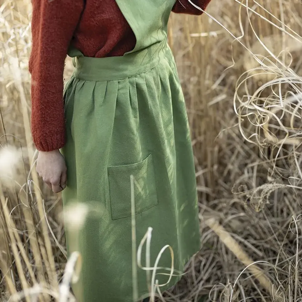 Tabliers de cuisine - Tablier de cuisine recyclé Eva Vert 95 x 85 - MAISON VIVARAISE - SDE VIVARAISE WINKLER