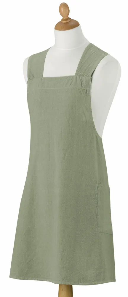 Aprons - Haru Recycled Japanese Kitchen Apron Matcha 78 X 100 - MAISON VIVARAISE - SDE VIVARAISE WINKLER