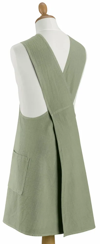 Aprons - Haru Recycled Japanese Kitchen Apron Matcha 78 X 100 - MAISON VIVARAISE - SDE VIVARAISE WINKLER
