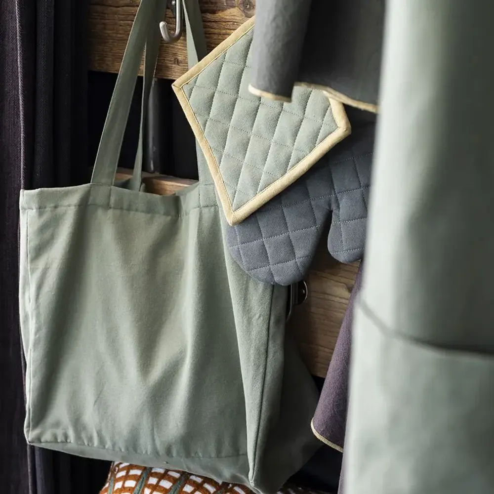 Sacs et cabas - Sac shopping recyclé Grace Matcha 35 x 40 x 15 - MAISON VIVARAISE - SDE VIVARAISE WINKLER