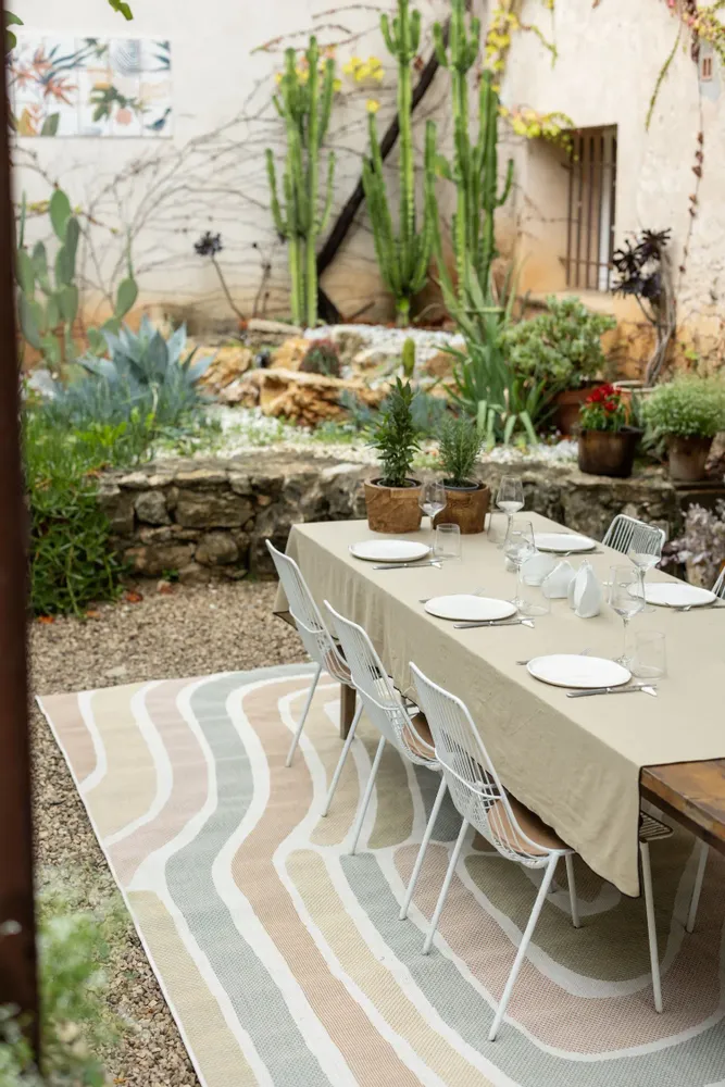 Table cloths - Recycled Tablecloth Grace Camel 170 X 300 - MAISON VIVARAISE - SDE VIVARAISE WINKLER