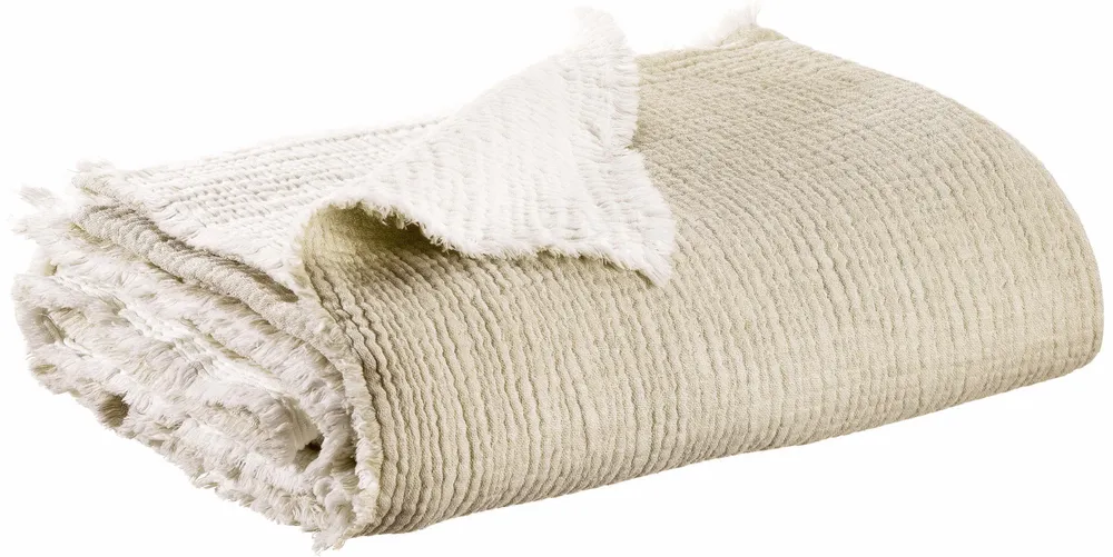 Bed linens - Throw Emilio Naturel 180 X 260 - MAISON VIVARAISE - SDE VIVARAISE WINKLER